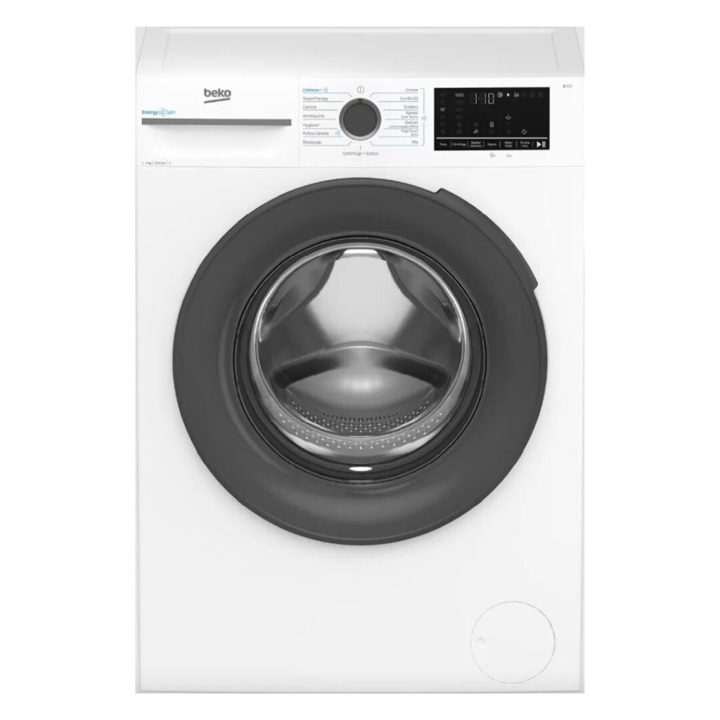 Beko Lavatrice 7 Kg Classe A Profondità 50 cm Centrifuga 1200 giri Inverter Vapore EnergySpin colore Bianco - BMWSU4721A
