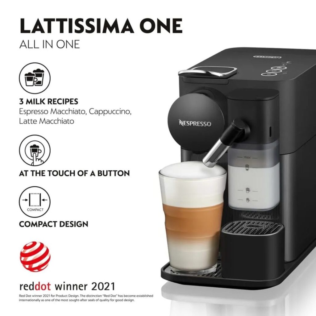 De Longhi Nespresso® Lattissima One Macchina Caffè Espresso Sistema ricarica Capsule colore Nero - EN510.B