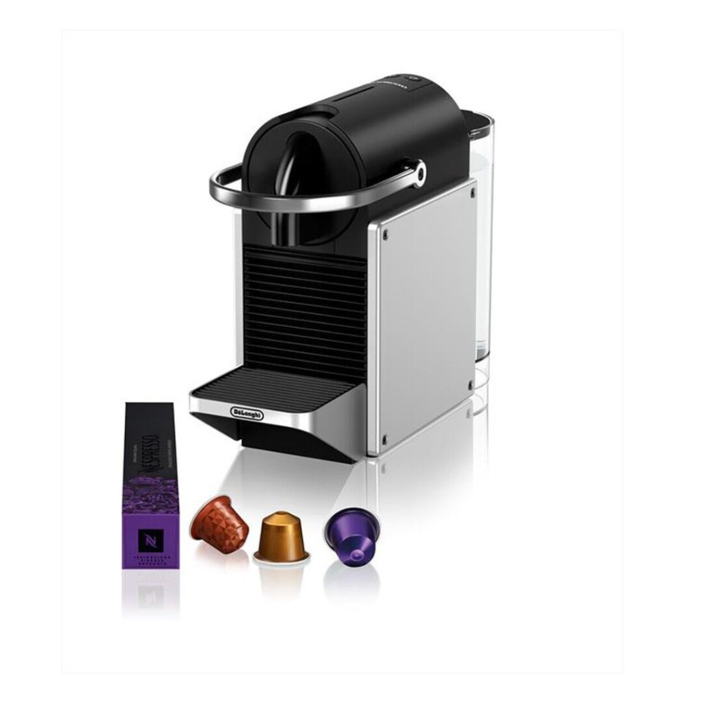De Longhi Pixie - Macchina Caffè Capsule Nespresso colore Argento e Nero - EN127.S