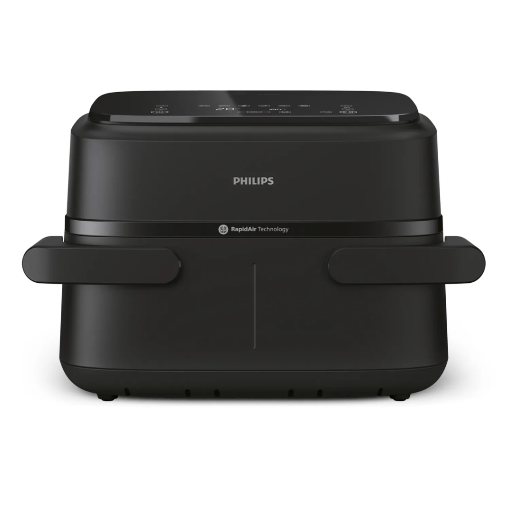 Philips Friggitrice ad Aria Capacità 7.1 Litri Potenza 2450 Watt Doppio Cestello Flessibile con Tecnologia Rapid Air colore Nero - NA150/00 Serie 1000