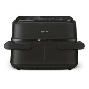 Philips Friggitrice ad Aria Capacità 7.1 Litri Potenza 2450 Watt Doppio Cestello Flessibile con Tecnologia Rapid Air colore Nero - NA150/00 Serie 1000