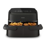 Philips Friggitrice ad Aria Capacità 7.1 Litri Potenza 2450 Watt Doppio Cestello Flessibile con Tecnologia Rapid Air colore Nero - NA150/00 Serie 1000