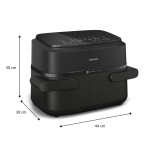 Philips Friggitrice ad Aria Capacità 7.1 Litri Potenza 2450 Watt Doppio Cestello Flessibile con Tecnologia Rapid Air colore Nero - NA150/00 Serie 1000