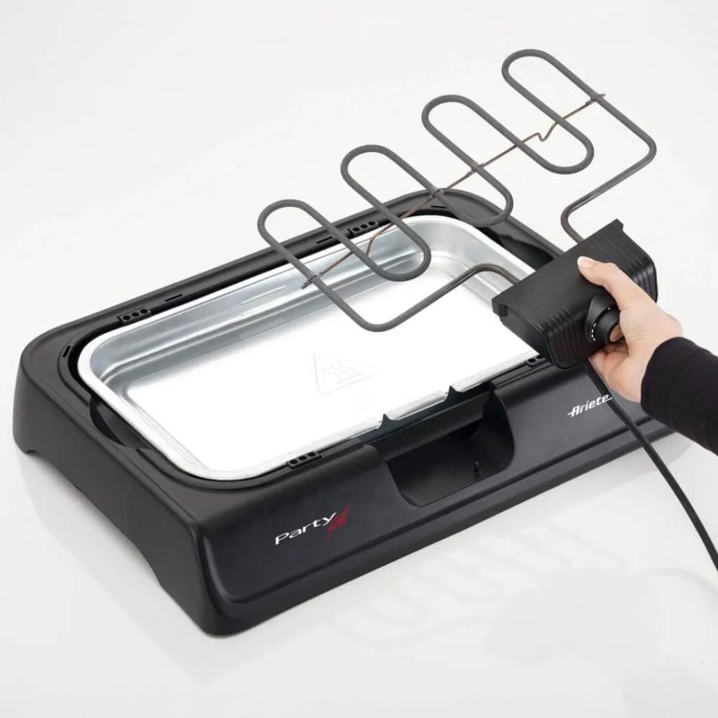 Ariete Barbecue Elettrico da Giardino da Tavolo Portatile BBQ da Esterno con Vassoio Raccogligrasso Potenza 2000 Watt colore Nero - 00C072300AR0
