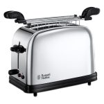 Russell Hobbs Tostapane 2 fette Potenza 1200 Watt Livello cottura Variabile e Cassetto fondo Raccoglibriciole colore Acciaio - 23310-57