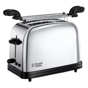Russell Hobbs Tostapane 2 fette Potenza 1200 Watt Livello cottura Variabile e Cassetto fondo Raccoglibriciole colore Acciaio - 23310-57