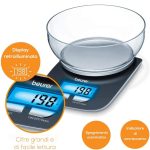 Beurer Bilancia da Cucina Digitale Elettronica con ciotola Capacità 1.2 Litri Portata Massima 3 Kg - KS25
