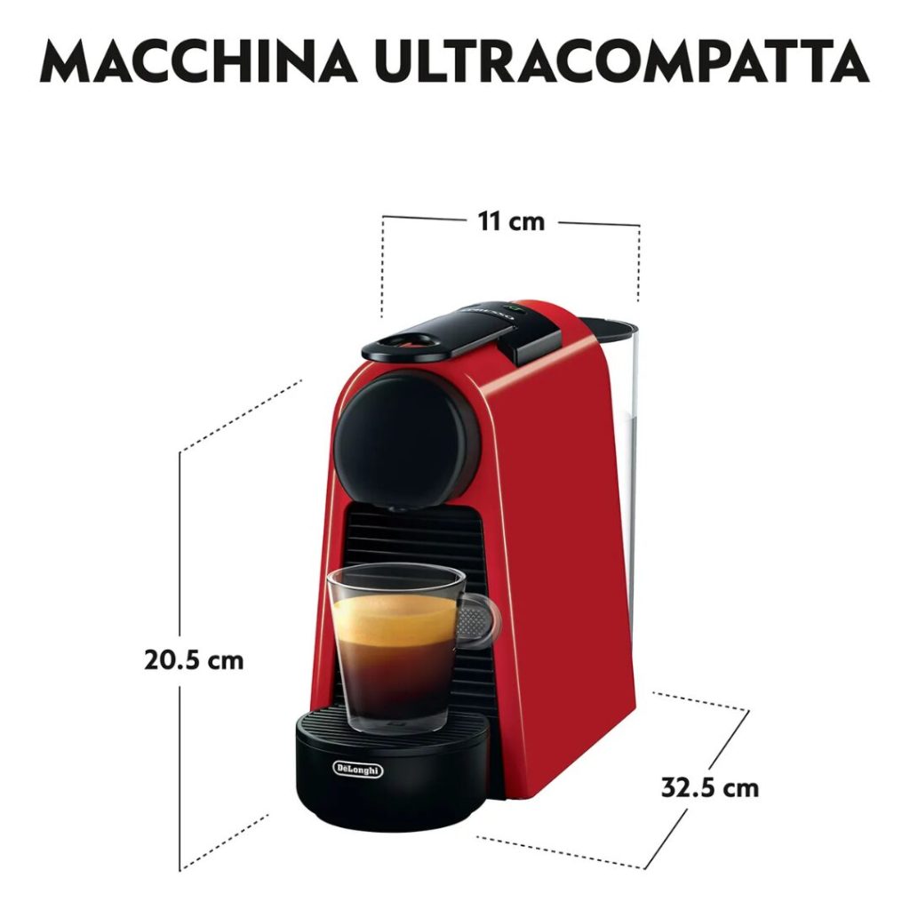 De Longhi Nespresso® Essenza Mini Macchina Caffè a Capsule colore Rosso -EN85.R
