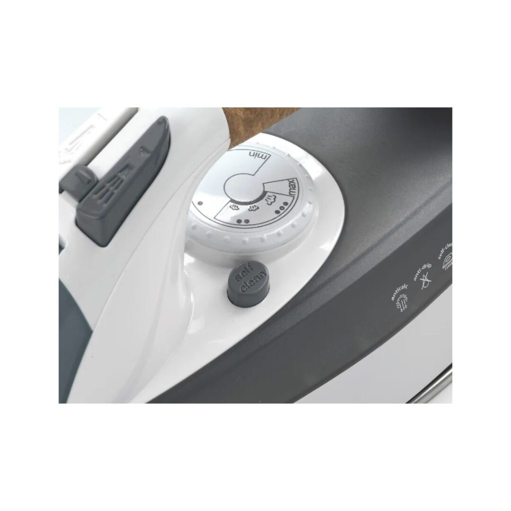 Ariete Ferro da Stiro a Vapore Potenza 2200 Watt Funzione Vapore Verticale Manico in sughero Piastra in Acciaio - 6232 Steam Iron 2200W Grey