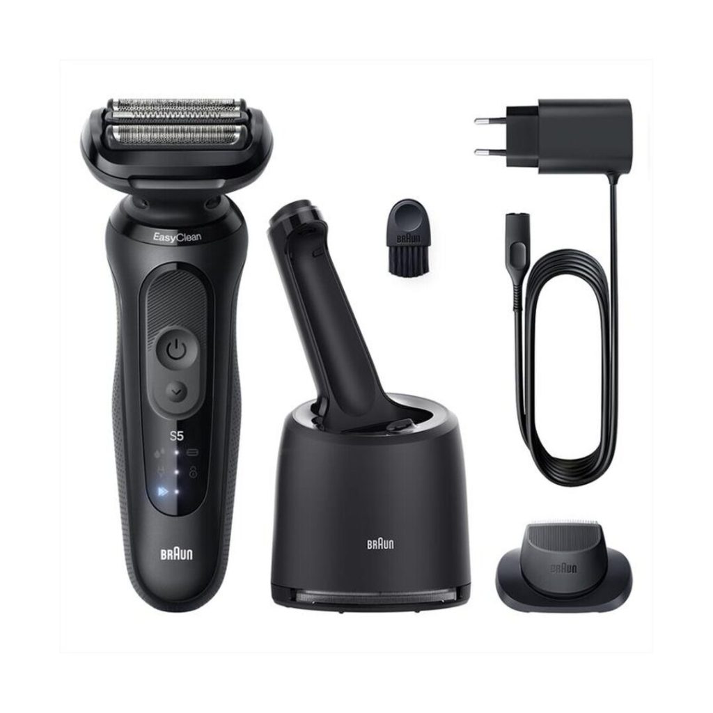 Braun Rasoio Elettrico Wet&Dry con Stazione di Ricarica Autonomia 50 Minuti colore Nero Serie 5 52-N7200CC