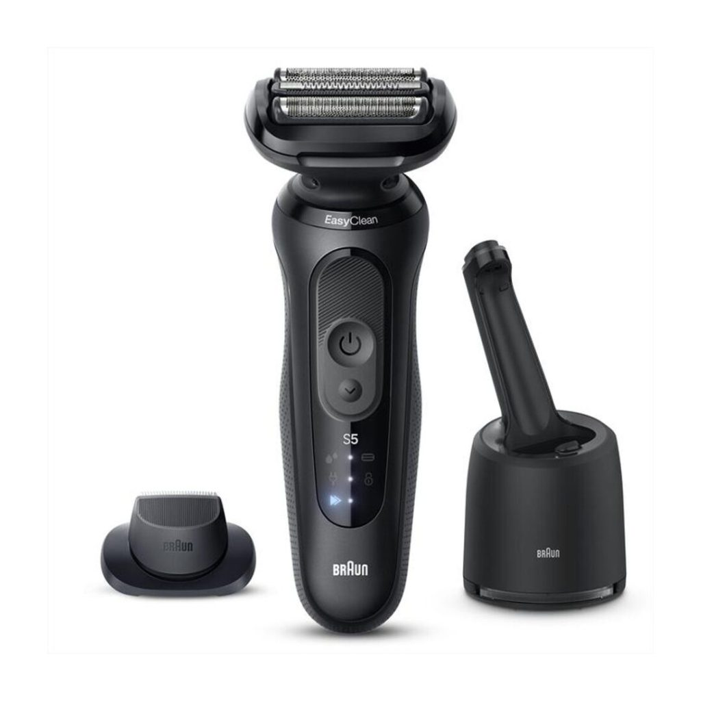 Braun Rasoio Elettrico Wet&Dry con Stazione di Ricarica Autonomia 50 Minuti colore Nero Serie 5 52-N7200CC