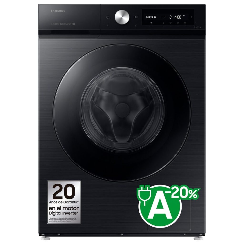 Samsung Lavatrice 11 Kg Classe A Profondità 60 cm Centrifuga 1400 giri Inverter Vapore Wi-Fi Ecodosatore colore Nero - WW11DB7B94GBU3 BESPOKE AI