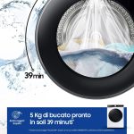 Samsung Lavasciuga 11+6 Kg Classe D Centrifuga 1400 giri Profondità 60 cm Inverter Funzione Vapore AI Control - WD11DG6B85BKU3