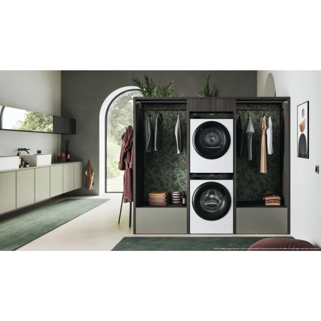 Haier Asciugatrice 9 Kg Classe A+++ con Pompa di Calore Profondità 66,5 cm Inverter Vapore I-Refresh colore Bianco e Nero - HD90 A3939 IT