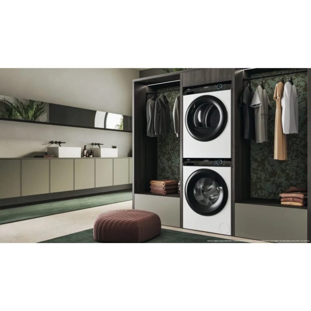 Haier Asciugatrice 9 Kg Classe A+++ con Pompa di Calore Profondità 66,5 cm Inverter Vapore I-Refresh colore Bianco e Nero - HD90 A3939 IT