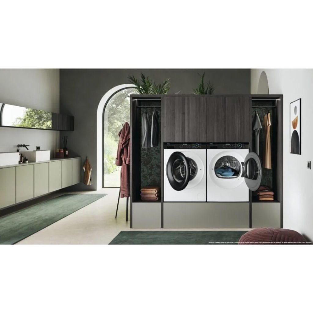 Haier Asciugatrice 9 Kg Classe A+++ con Pompa di Calore Profondità 66,5 cm Inverter Vapore I-Refresh colore Bianco e Nero - HD90 A3939 IT