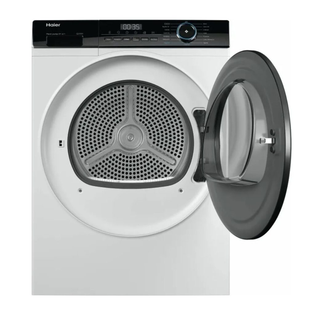 Haier Asciugatrice 9 Kg Classe A+++ con Pompa di Calore Profondità 66,5 cm Inverter Vapore I-Refresh colore Bianco e Nero - HD90 A3939 IT
