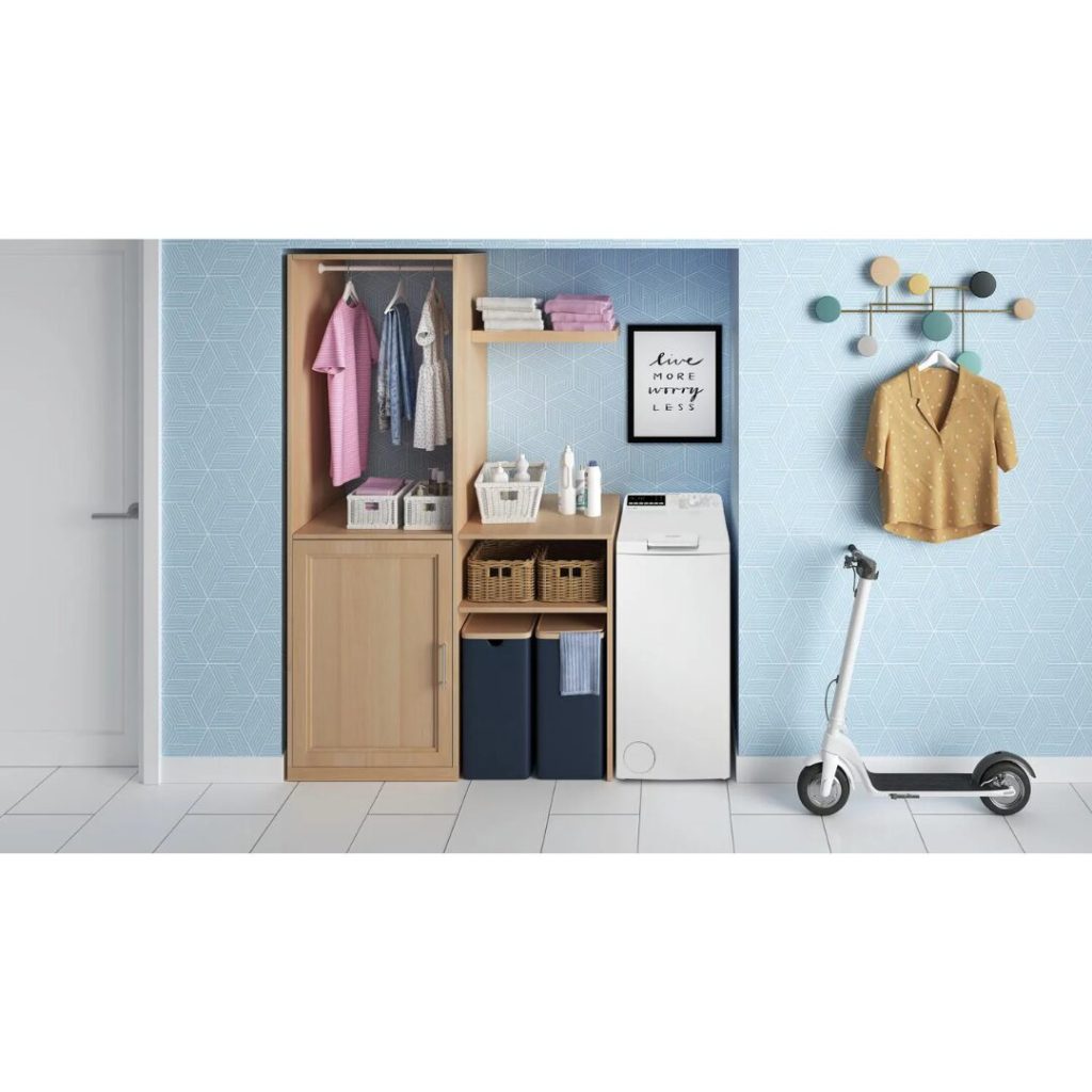 Indesit Lavatrice Carica dall'Alto 6 Kg Classe A Profondità 60 cm Centrifuga 1200 giri Wi-Fi RapidWash colore Bianco - BTW S6261P IT