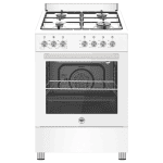 Bertazzoni Cucina a Gas 4 Fuochi Forno Elettrico Ventilato con Grill 60x60 cm Classe A colore Bianco - SE664EB/24