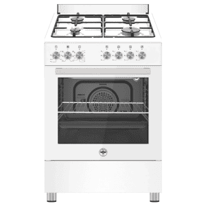 Bertazzoni Cucina a Gas 4 Fuochi Forno Elettrico Ventilato con Grill 60x60 cm Classe A colore Bianco - SE664EB/24