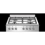 Bertazzoni Cucina a Gas 4 Fuochi Forno Elettrico Ventilato con Grill 60x60 cm Classe A colore Acciaio Inox - SE664EX/24