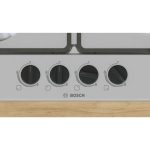 Bosch Piano Cottura 4 Fuochi a Gas Larghezza 60 cm (1 Bruciatore Wok) in Acciaio Inox colore Inox - PGH6B5K60 Serie 4