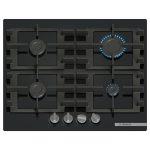 Bosch Piano Cottura 4 Fuochi a Gas Larghezza 60 cm in Vetro Temperato colore Nero - PNP6B6K40 Serie 4