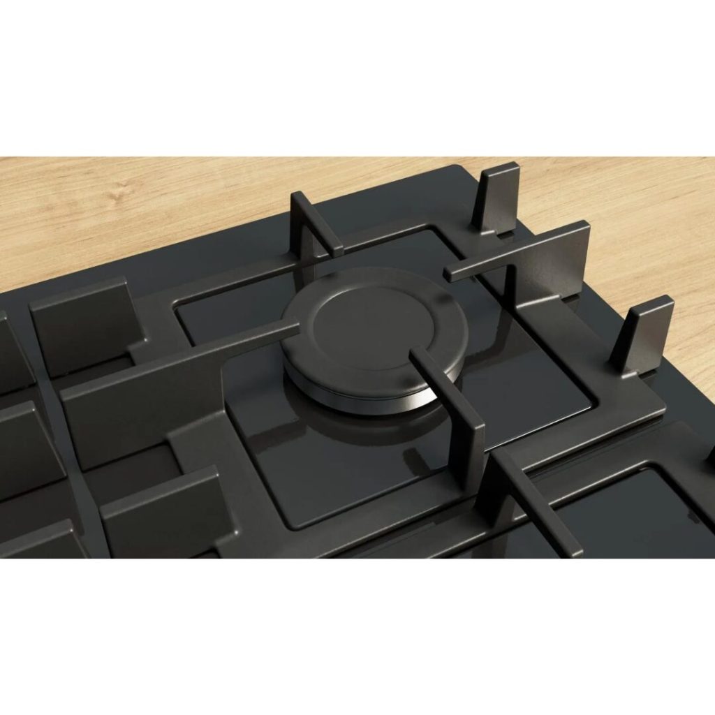 Bosch Piano Cottura 4 Fuochi a Gas Larghezza 60 cm in Vetro Temperato colore Nero - PNP6B6K40 Serie 4