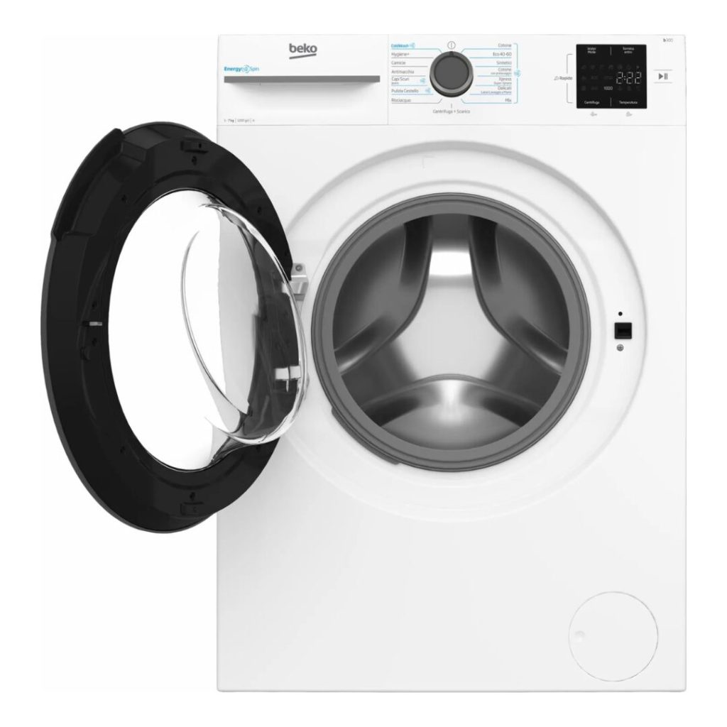 Beko Lavatrice 7 Kg Classe A Profondità 50 cm Centrifuga 1200 giri Inverter Vapore EnergySpin colore Bianco - BMWU3721A