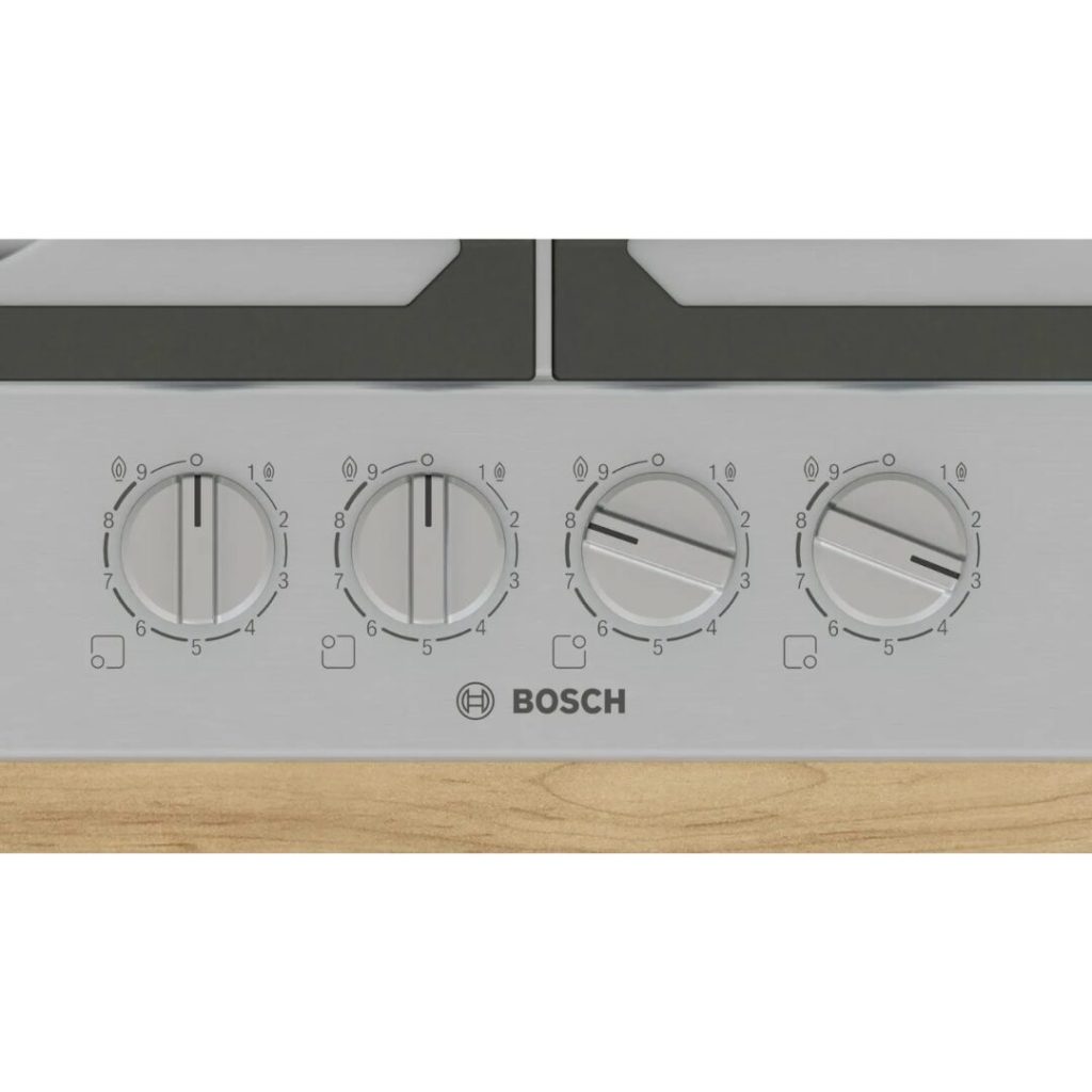 Bosch Piano Cottura 4 Fuochi a Gas Larghezza 60 cm in Acciaio Inox colore Inox - PCH6A5I90 Serie 6