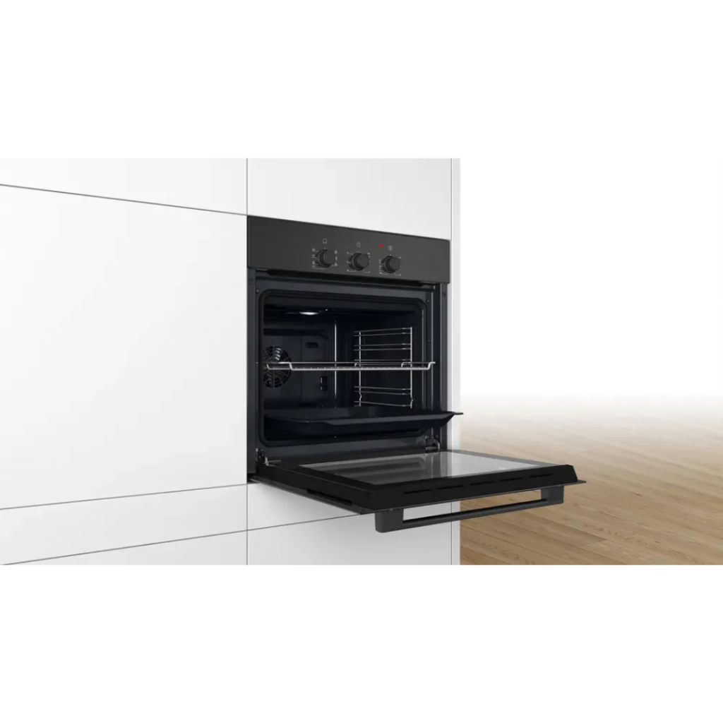 Bosch Forno Elettrico da Incasso Ventilato Multifunzione con Grill 66 Litri 60 cm Classe A colore Nero - HBF011BA2 Serie 2