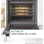 Bosch Forno Elettrico da Incasso Ventilato Multifunzione con Grill 66 Litri 60 cm Classe A colore Nero - HBF011BA2 Serie 2