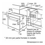 Bosch Forno Elettrico da Incasso Ventilato Multifunzione con Grill 66 Litri 60 cm Classe A colore Nero - HBF011BA2 Serie 2