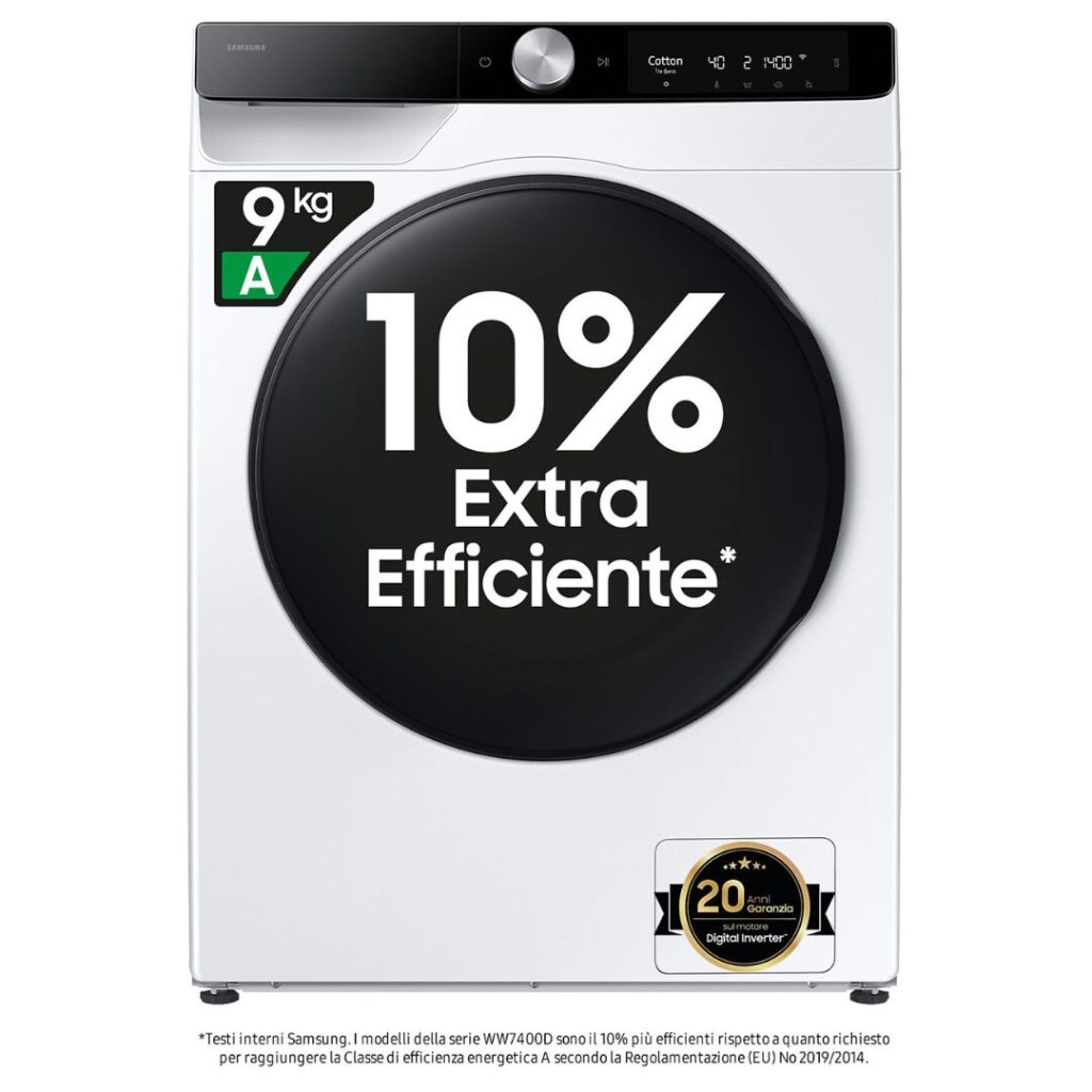 Lavasciuga Samsung 9+6 Kg 1400 giri Inverter Vapore AI Control Ecodosatore - WD90DG6B85