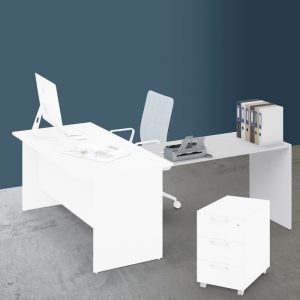 Prolunga 120 per scrivania Ibisco bianco frassinato