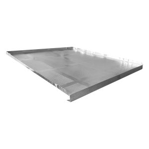 Protezione sottolavello alluminio goffrato spessore 0.3 mm con guarnizione 762x500 mm.