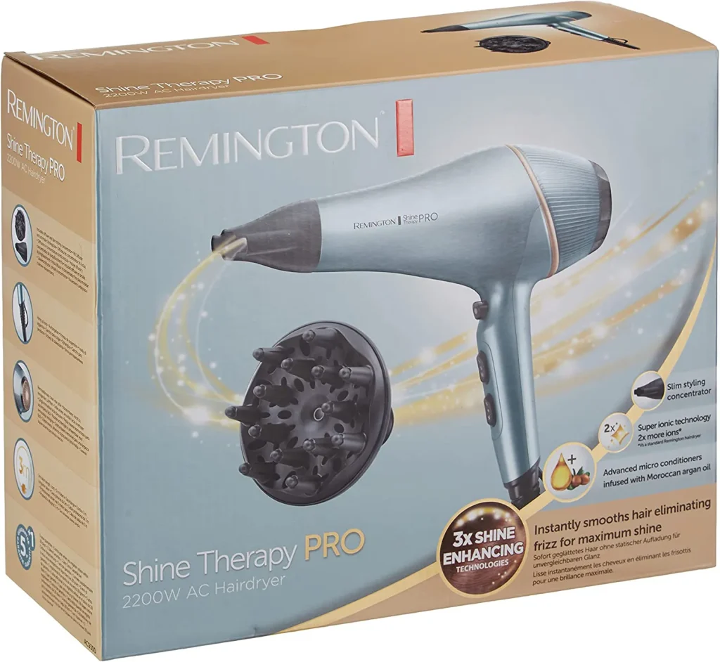 Remington Phon Asciugacapelli Professionale colore Azzurro - AC9300 Shine Therapy Pro