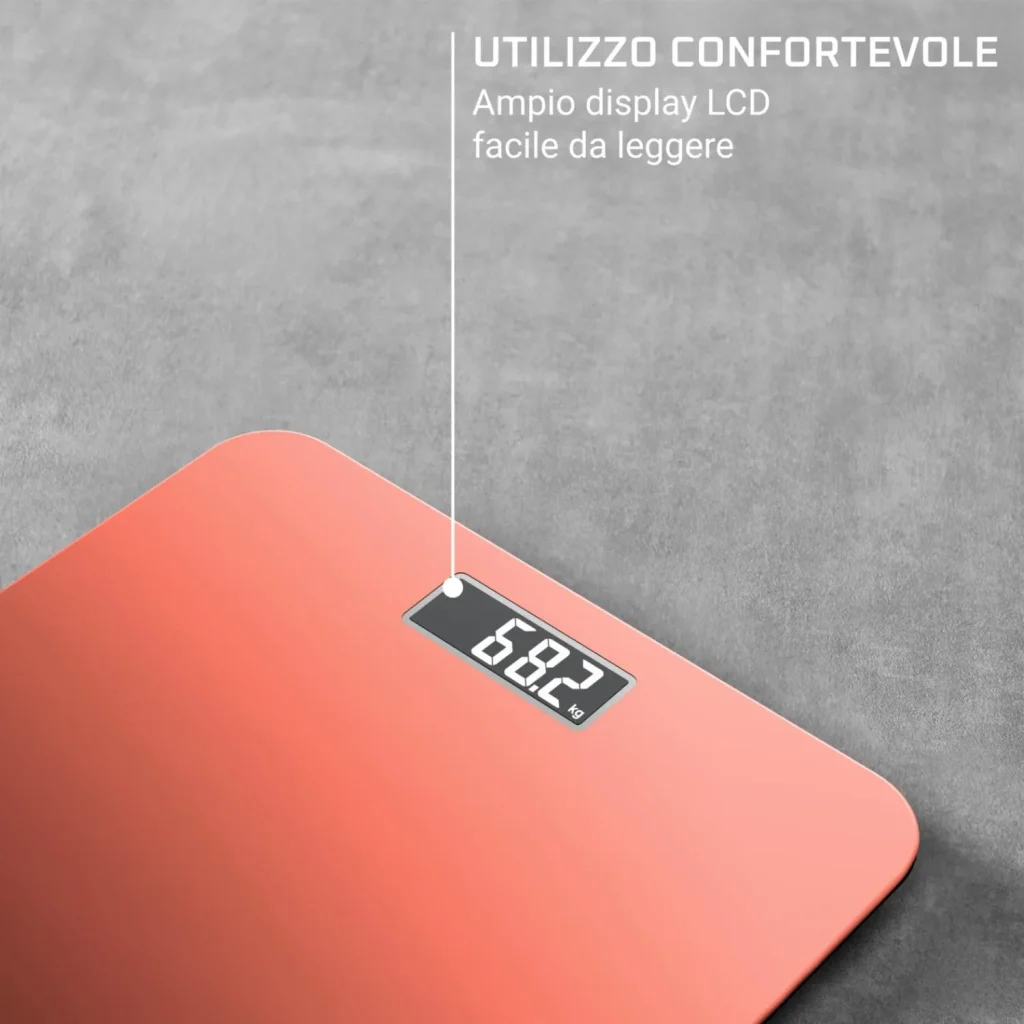 Rowenta Premiss 2.0 Bilancia da Bagno Elettronica Capacità 160 kg Precisione 100 g Display LCD Colore Arancione - BS1803