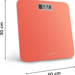 Rowenta Premiss 2.0 Bilancia da Bagno Elettronica Capacità 160 kg Precisione 100 g Display LCD Colore Arancione - BS1803