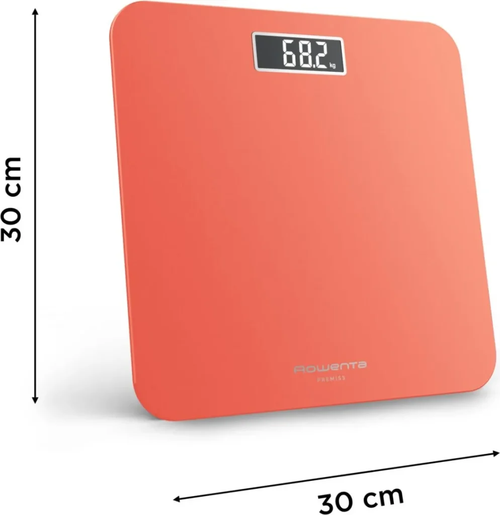 Rowenta Premiss 2.0 Bilancia da Bagno Elettronica Capacità 160 kg Precisione 100 g Display LCD Colore Arancione - BS1803