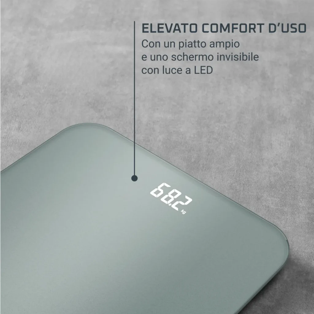 Rowenta Bilancia Pesapersone Digitale con Display LED Portata max 180 Kg colore Eucalipto Classic 2.0 - BS1903V0