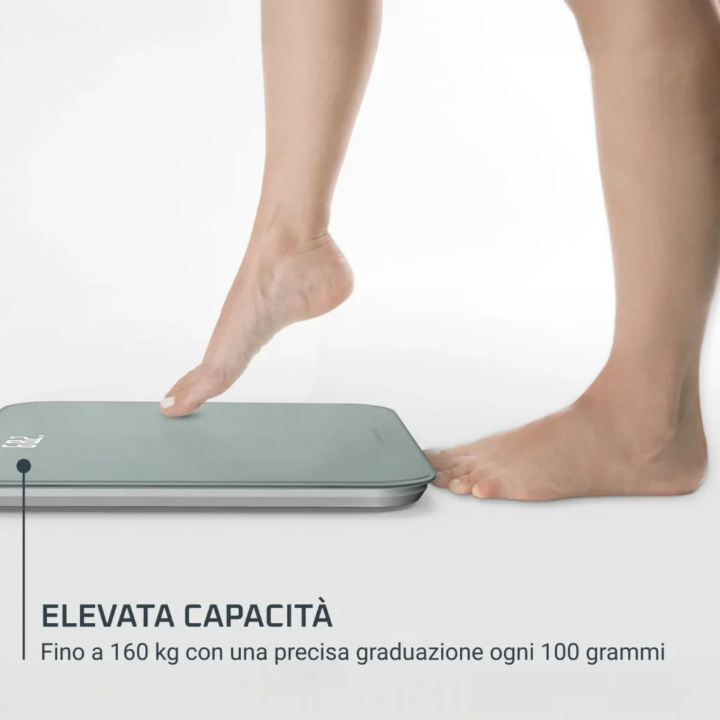 Rowenta Bilancia Pesapersone Digitale con Display LED Portata max 180 Kg colore Eucalipto Classic 2.0 - BS1903V0