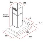 Samet Cappa WETH 90 inox da parete 90 cm cupolino in vetro