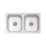 Samet Lavello 86x50 Granitovero862vbip 2 vasche bianco