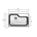 Samet Lavello da cucina DXT780 monovasca 78x51