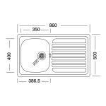 Samet Lavello incasso SA278 86x50 cm destro