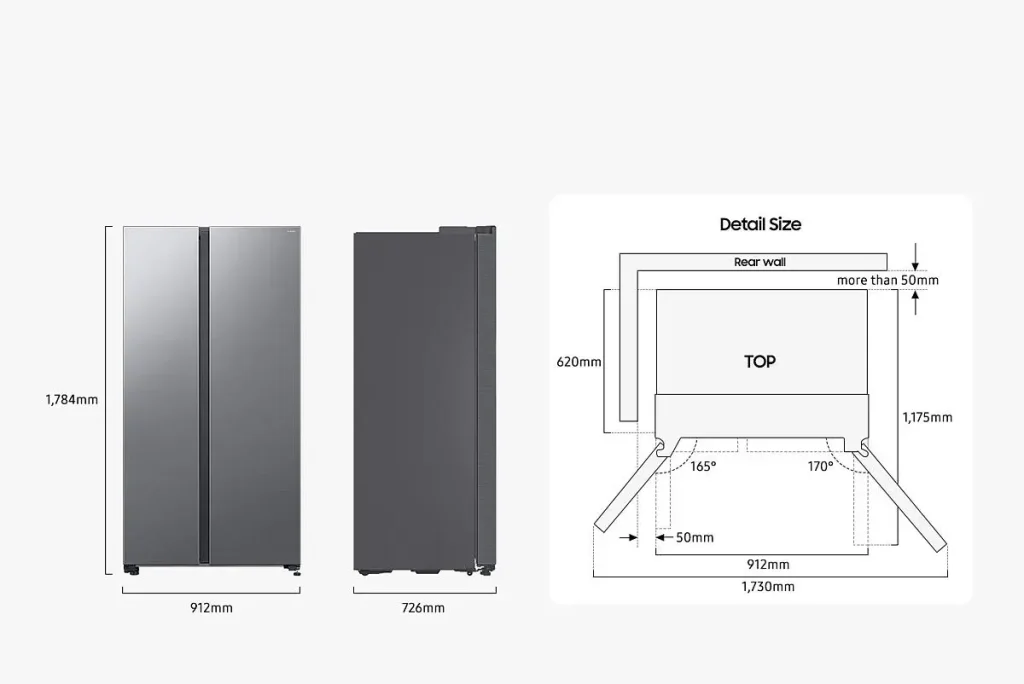 Samsung Frigorifero Americano Side by Side Capacità 640 Litri Classe energetica E Raffreddamento No Frost colore Argento - RS70F65KETEF
