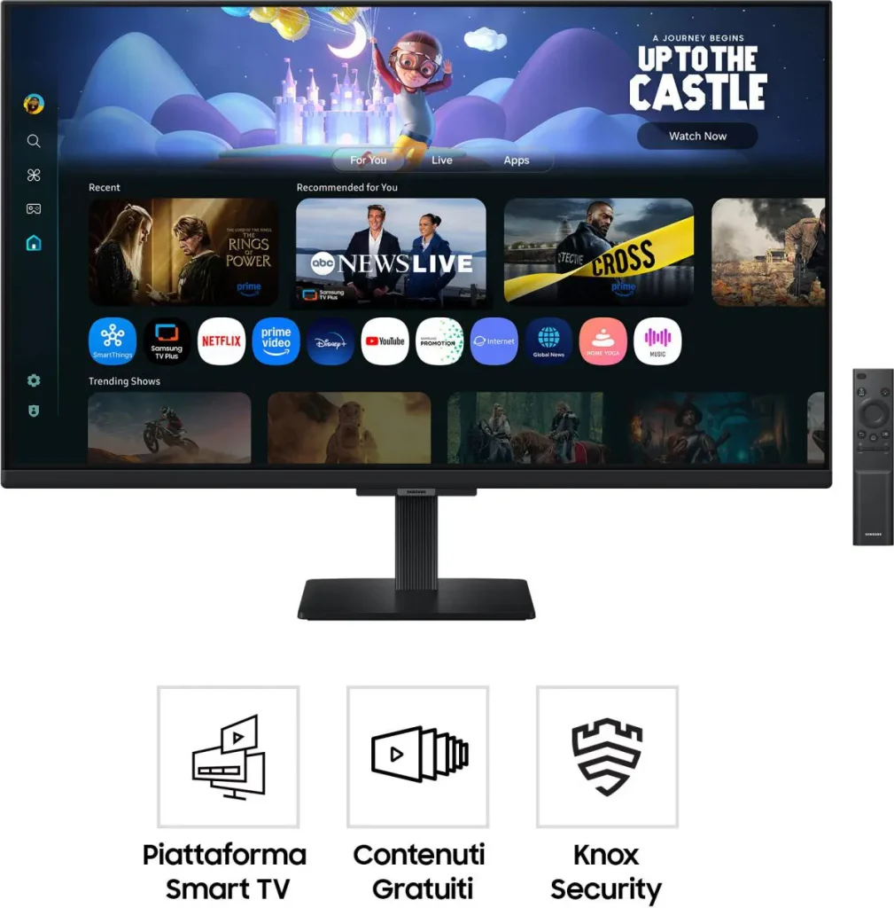 Samsung Monitor PC 32" Full HD Display LCD 1920 x 1080 Pixel Luminosità 250 cd/m2 Risposta 4 ms HDMI colore Nero - LS32FM500EUXEN Smart Monitor M5