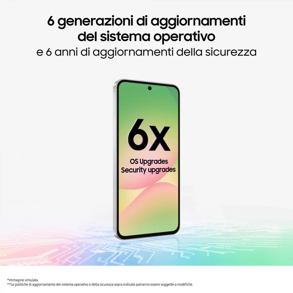 Samsung Galaxy A56 5G Smartphone 6.7" Display Super AMOLED RAM 8 Gb Memoria Interna 128 Gb Fotocamera 50 MP Android colore Rosa - SM-A566BLIAEUE
