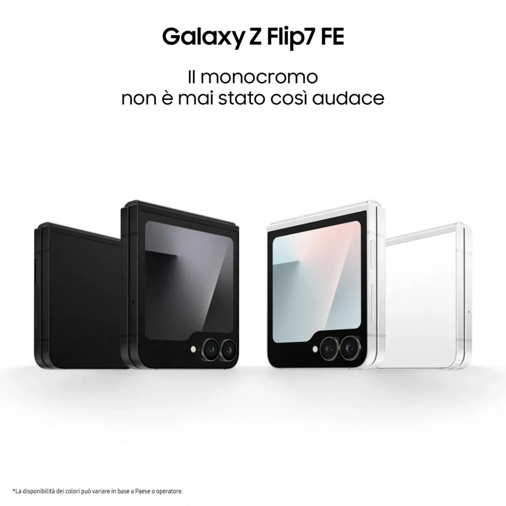 Samsung Galaxy Z Flip7 FE Smartphone 3,4"/6,7" Display Dynamic AMOLED 2X 5G RAM 8 Gb Memoria Interna 128 Gb Android colore Nero - SM-F761BZKGEUE